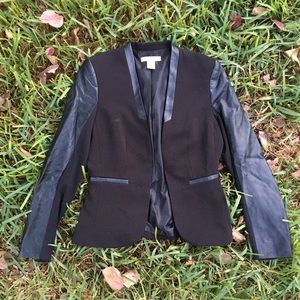 H&M Pleather Black Patch Work Women’s Blazer